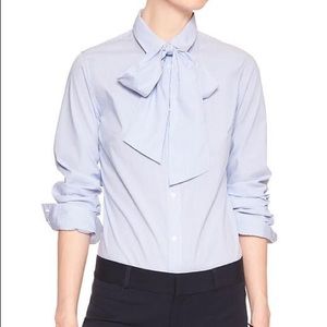 Banana Republic Factory Striped Tie-Neck Shirt